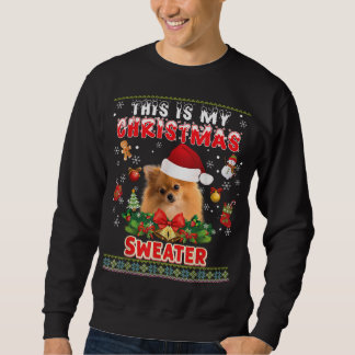 This Is My Christmas Sweater Pomeranian Dog Ugly M
