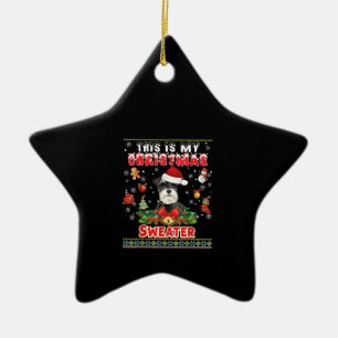 This Is My Christmas Sweater Schnauzer Dog Ugly Me Ceramic Tree Decoration