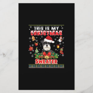 This Is My Christmas Sweater Schnauzer Dog Ugly Me Stationery