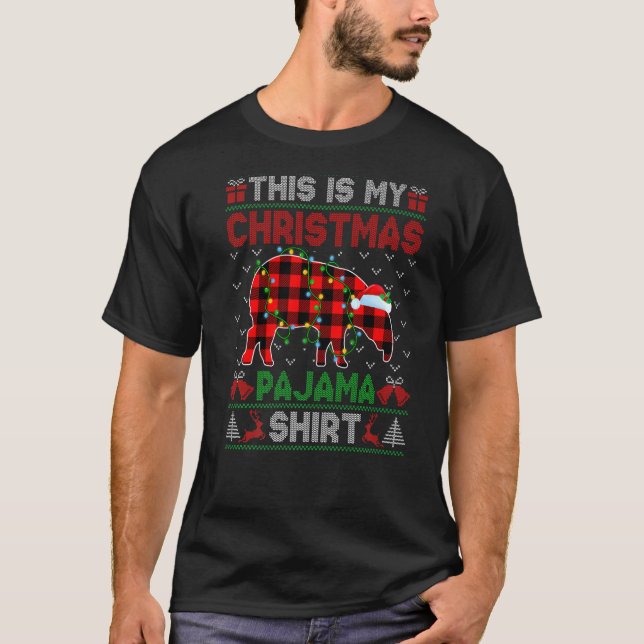 This Is My Christmas Tapir Pajama Xmas Lights T-Shirt (Front)