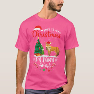 This Is My Christmas Tree Light Xmas Fox T-Shirt