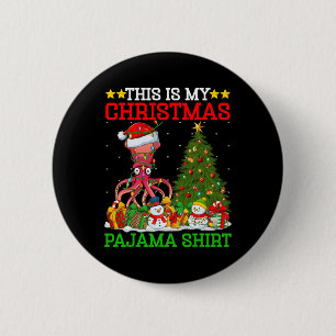 This Is My Christmas Tree Pyjamas Lights Squid Chr 6 Cm Round Badge