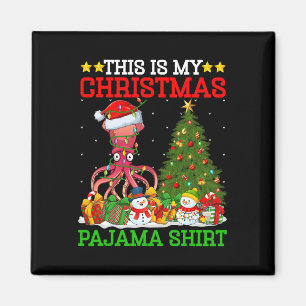 This Is My Christmas Tree Pyjamas Lights Squid Chr Magnet