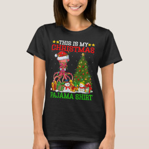 This Is My Christmas Tree Pyjamas Lights Squid Chr T-Shirt