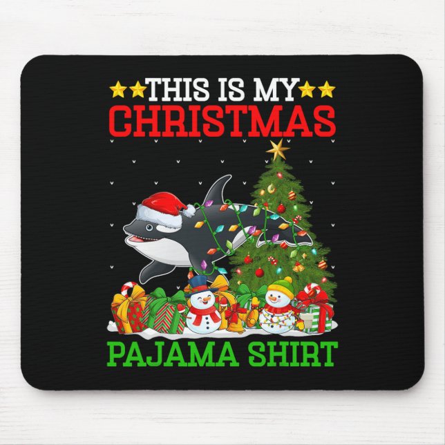 This Is My Christmas Tree Pyjamas Orca Lighting Ch Mouse Mat (Front)