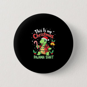 This Is My Christmas Turtle Pajama Shirt Buffalo P 6 Cm Round Badge