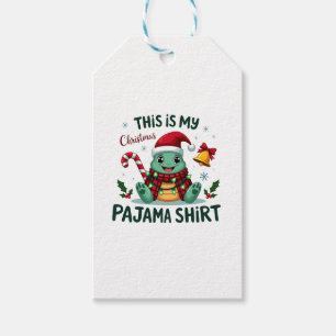 This Is My Christmas Turtle Pajama Shirt Buffalo P Gift Tags