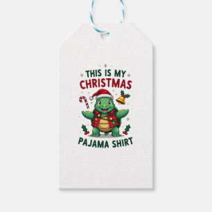 This Is My Christmas Turtle Pajama Shirt Buffalo P Gift Tags