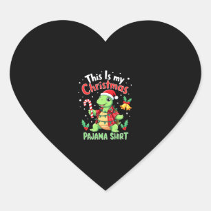 This Is My Christmas Turtle Pajama Shirt Buffalo P Heart Sticker