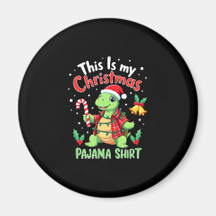 This Is My Christmas Turtle Pajama Shirt Buffalo P Magnet
