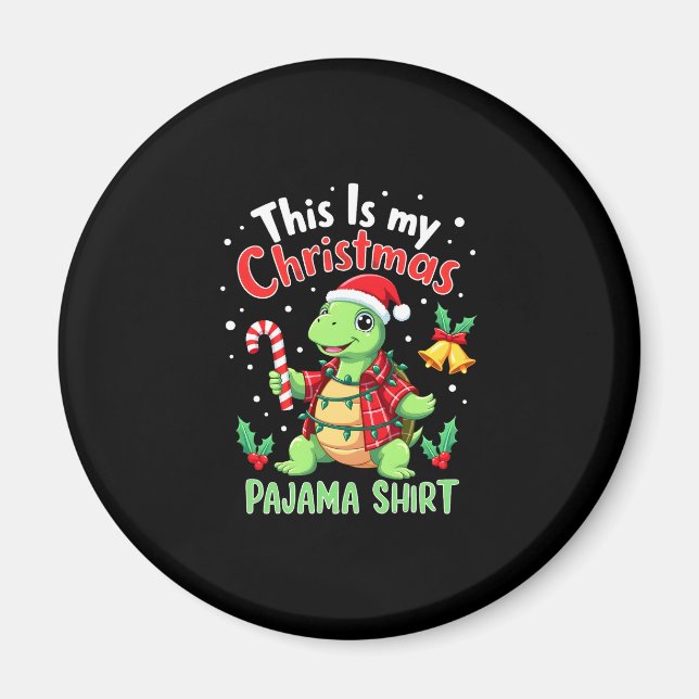 This Is My Christmas Turtle Pajama Shirt Buffalo P Magnet (Front)
