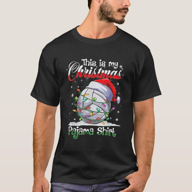 This Is My Christmas Volleyball Pajama For Boys Me T-Shirt (Front)