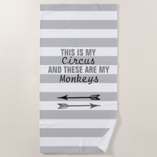 This is My Circus Striped Beach Towel