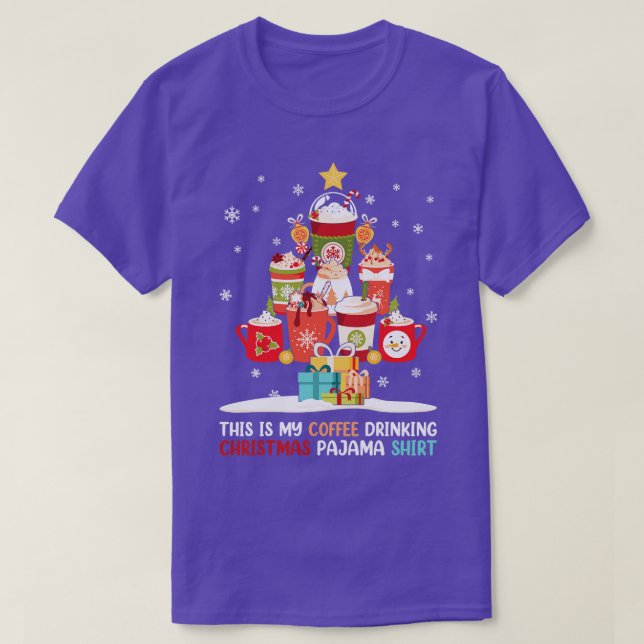 This is my Coffee Drinking Christmas Pajama Shirt (Design Front)