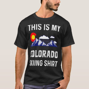 This Is My Colorado Skiing Denver Map Flag Co Souv T-Shirt