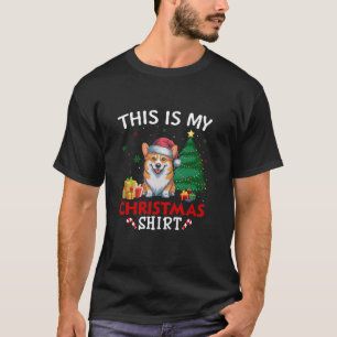 This is My Corgi Dog Santa Hat Christmas Pajama T T-Shirt