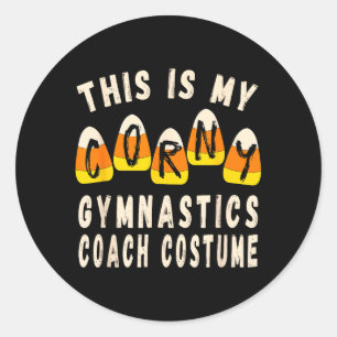 This Is My Corny Gymnastics Coach Costume Classic Round Sticker