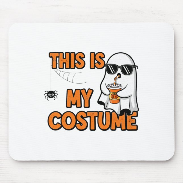 This Is My Costume Funny Halloween Ghost Design  Mouse Mat (Front)