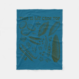 This Is My Crop Top Funny Gardening Pun Vegetable Fleece Blanket