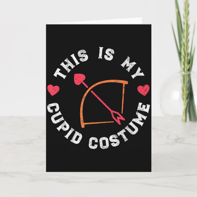 This Is My Cupid Costume - Cupid Bow Valentines Da Card (Front)