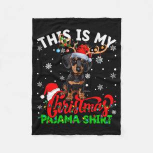 This Is My Dachshund Dog Ugly Christmas Pajama Swe Fleece Blanket