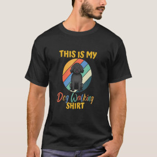 This Is My Dog Walking Poodle Black T-Shirt