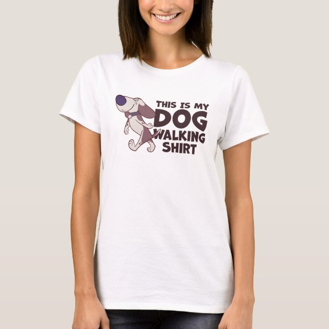 This Is My Dog Walking Shirt With Cartoon Dog (Front)