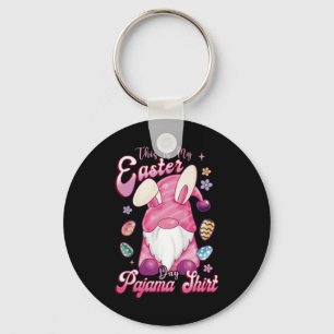 This Is My Easter Pajama Easter Day Bunny Easter E Key Ring