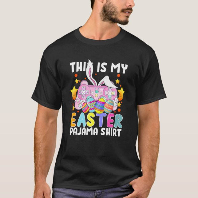 This Is My Easter Pajama Game Control Bunny Ears T-Shirt (Front)