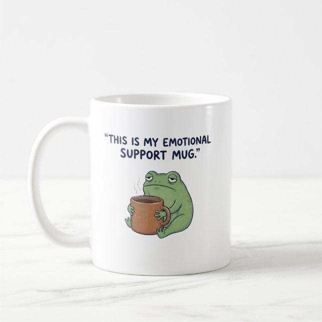 This Is My Emotional Support Mug – Funny Frog Coff (Left)