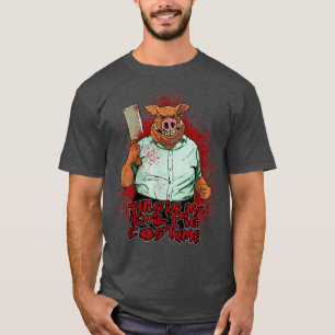 This Is My Evil Pig Costume Bloody Halloween Horro T-Shirt