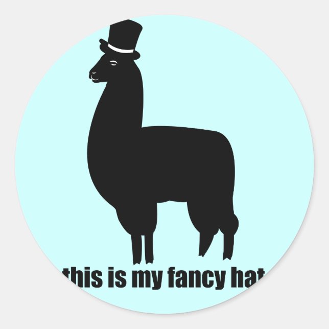This Is My Fancy Hat Llama Stickers (Front)