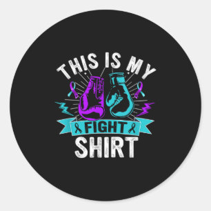 This Is My Figh Suicide Prevention Fighter Strong  Classic Round Sticker