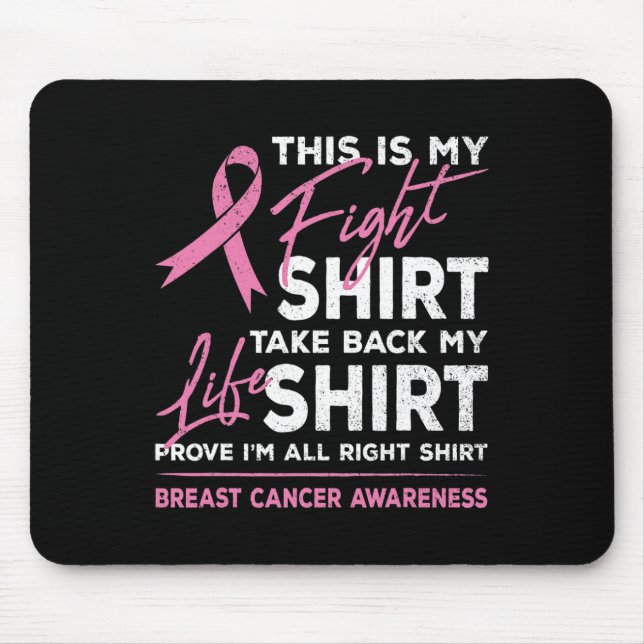 This Is My Fight  Breast Cancer Awareness Pink Rib Mouse Mat (Front)