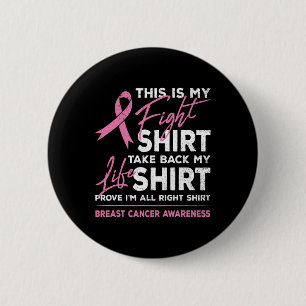 This Is My Fight Breast Cancer Awareness Pink Ribb 6 Cm Round Badge
