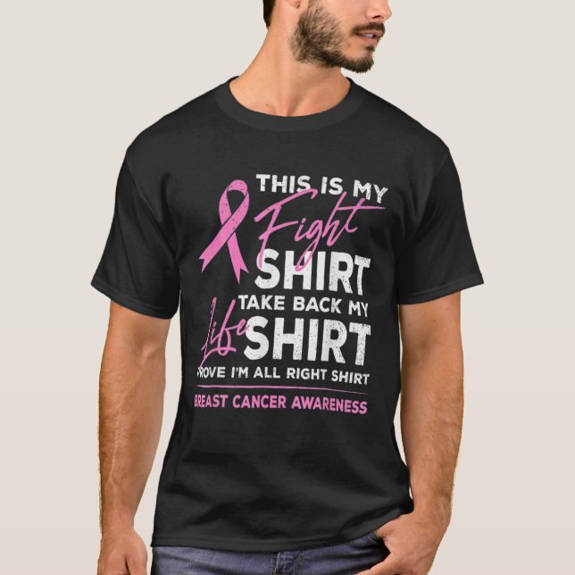 This Is My Fight Pink Ribbon Breast Cancer Outfit T-Shirt (Front)