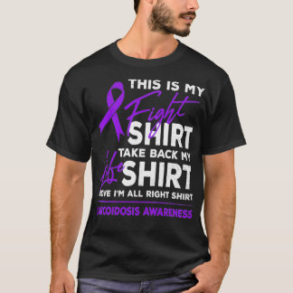 This Is My Fight  Sarcoidosis Awareness Purple Rib T-Shirt