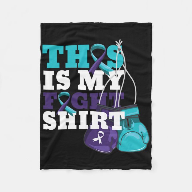 This Is My Fight Suicide Prevention Fighter Strong Fleece Blanket (Front)