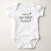 "This is my first flight" Baby bodysuit minimalist