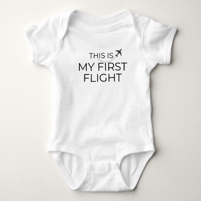 "This is my first flight" Baby bodysuit minimalist (Front)