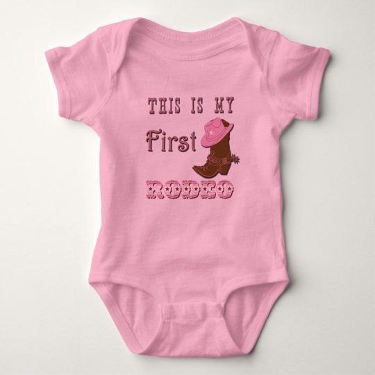 YES IT IS MY FIRST RODEO funny horse Cotton Infant Bodysuit 