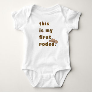 This is my first rodeo in brown baby bodysuit