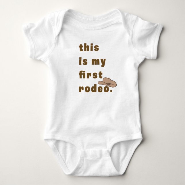 This is my first rodeo in brown baby bodysuit (Front)