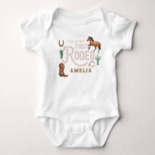 This is My First Rodeo Western 1st Birthday Name Baby Bodysuit