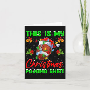 This Is My Football Christmas Pajamas Funny Footba Card