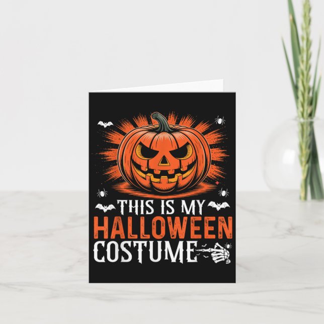 This Is My Funny Pumpkin Halloween Costume  Card (Front)