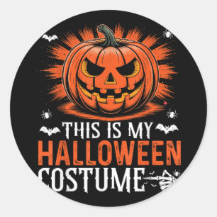 This Is My Funny Pumpkin Halloween Costume Classic Round Sticker