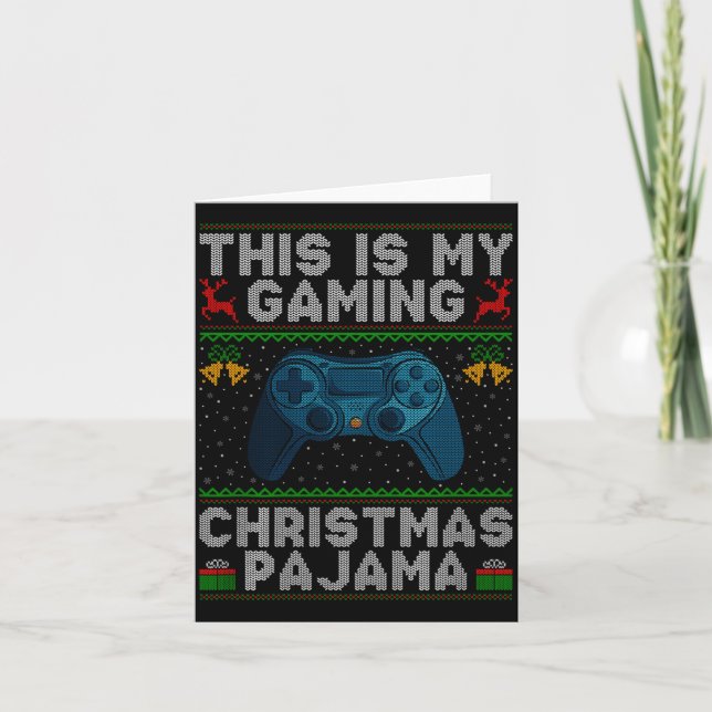 This Is My Gaming Christmas Pajamas Ugly Xmas Swea Card (Front)