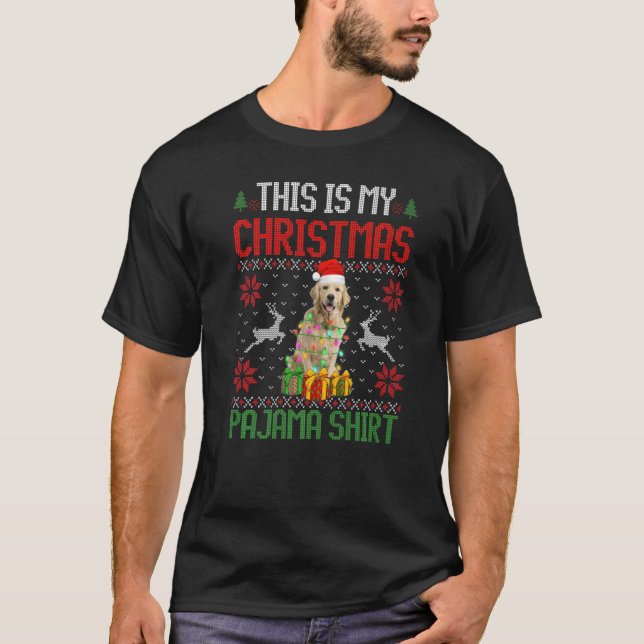 This Is My Golden Retriever Dog Christmas Pajama T-Shirt (Front)