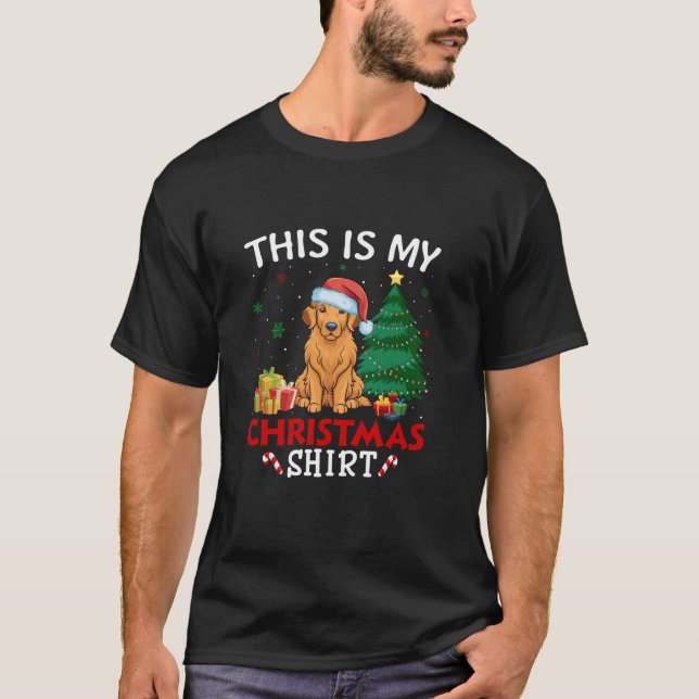 This is My Golden Retriever Dog Santa Hat Christma T-Shirt (Front)